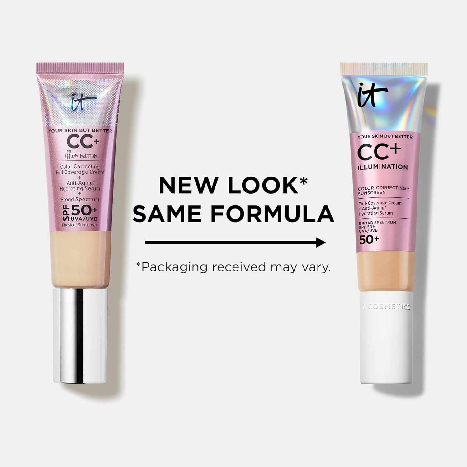 image:imageIT Cosmetics CC Cream Illumination Medium Tan  Radiant Full Coverage Foundation With SPF 50 Color Corrector amp Hydrating AntiAging Serum Hydrolyzed Collagen  Peptides  108 fl oz02 Fair Light ivory pink shade with cool undertones