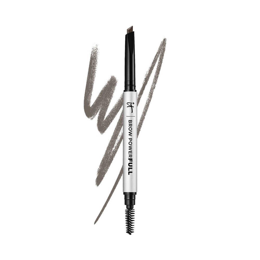 image:imageIT Cosmetics Brow Power Eyebrow Pencil  Universal Shades LongLasting BudgeProof Easy to Apply Mimics Real Hair Nourishing Biotin Pressure Responsive Application Builtin Spoolie BrushUniversal Taupe