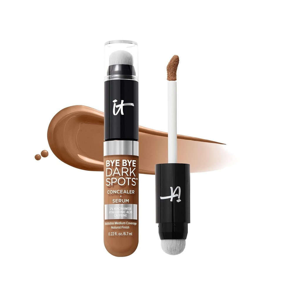 image:imageIT Cosmetics Bye Bye Dark Spots Concealer  Brightening Serum  2 Niacinamide Hyaluronic Acid amp Caffeine  Medium Coverage Natural Finish All Skin Types  022 fl oz50 Rich Cool dark tan complexion with subtle red undertone