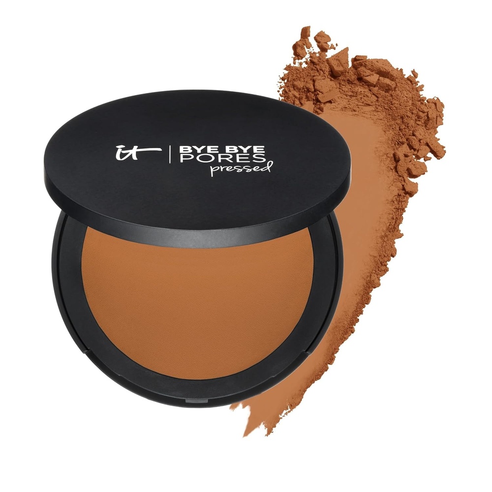 image:imageIT Cosmetics Bye Bye Pores Pressed Finishing Powder  Universal Shades  Contains AntiAging Peptides Hydrolyzed Collagen amp Antioxidants  031 ozTranslucent Tan Rich tan  medium complexion