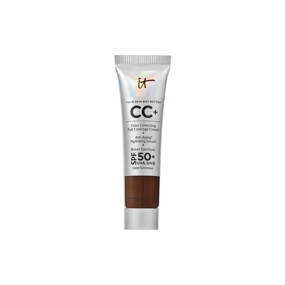 image:imageIT Cosmetics CC Cream  Natural Full Coverage Foundation With SPF 50 Color Corrector amp AntiAging Hydrating Serum Hyaluronic Acid  Peptides Lightweight Up To 24H Wear All Skin Types29C Deep Mocha very deep cool with red undertones