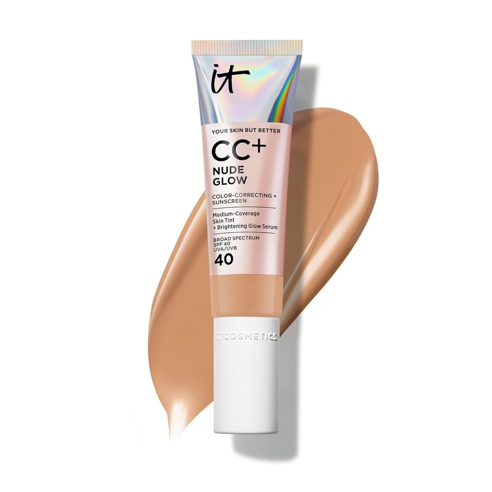 image:imageIT Cosmetics CC Nude Glow SPF 40  Medium Coverage Foundation 2 Niacinamide  Hyaluronic Acid Brightening Glow Serum Lightweight Up to 24H Hydration Normal to Dry amp Mature Skin  108 fl oz21 Rich tan to rich complexion with warm golden undertone