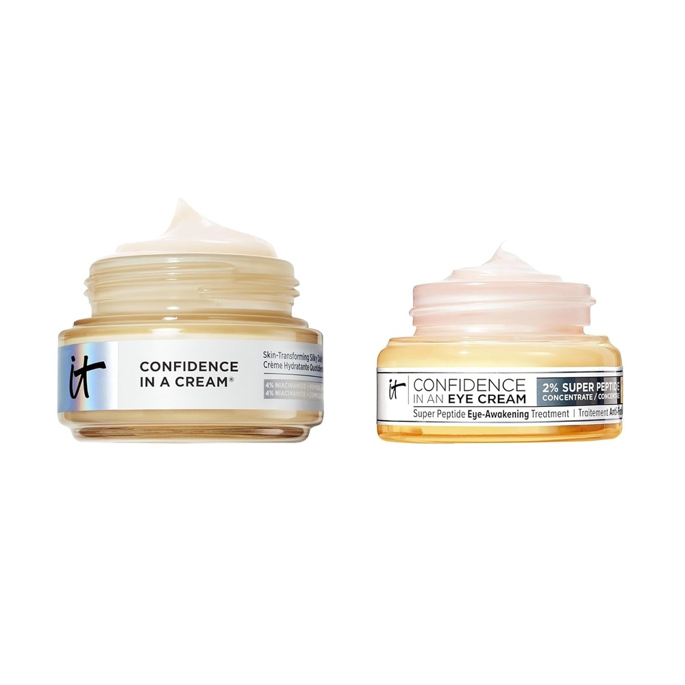 image:imageIT Cosmetics Confidence in a Cream amp Confidence in an Eye Cream Bundle  Anti Aging Ceramide Face Moisturizer 2 fl oz  AntiAging Peptide Eye Cream 05 fl oz