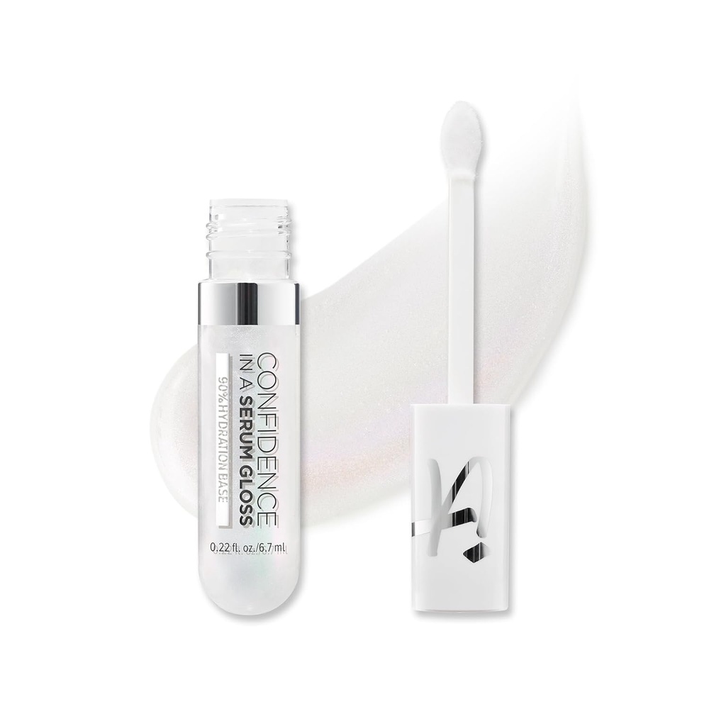 image:imageIT Cosmetics Confidence in a Serum Lip Gloss  Smoothing amp Conditioning  8HR Hydration with Hyaluronic Acid Ceramide Vitamin E  High Shine amp Sheer Finish  022 fl OzSelfAssured clear shimmer