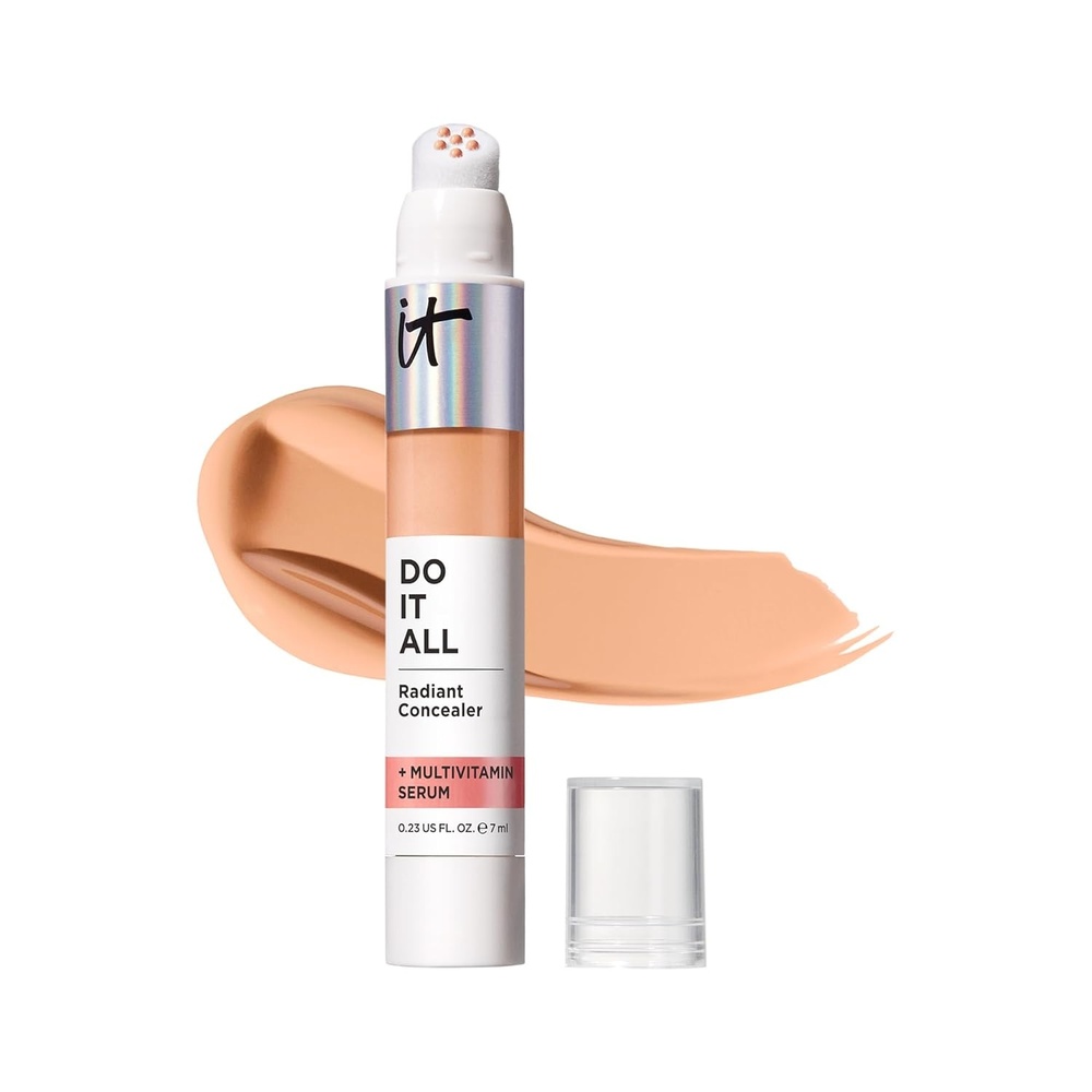 image:imageIT Cosmetics Do It All Radiant Concealer  Makeup Concealer  Hydrate amp Brighten  Creaseless Medium Coverage amp Radiant Finish  Niacinamide amp Hyaluronic Acid  02 Fl Oz305 Medium Neutral medium with peach undertones