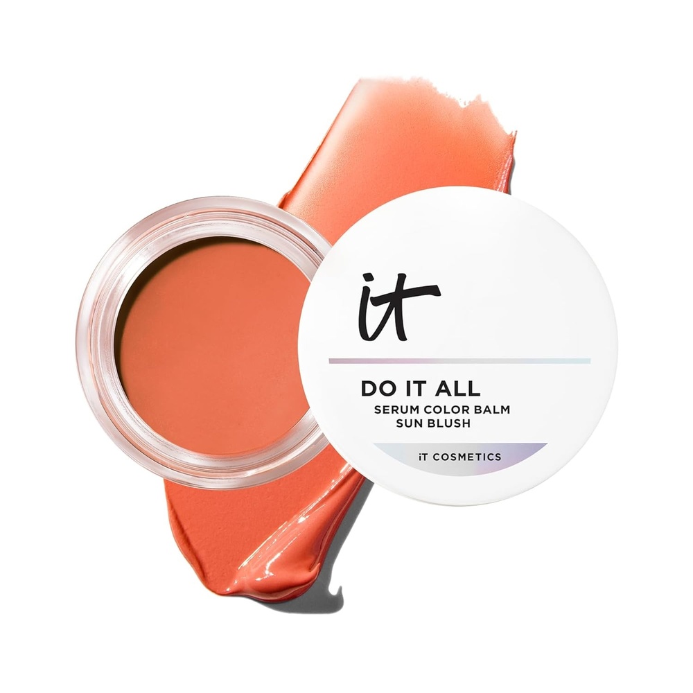 image:imageIT Cosmetics Do It All Serum Color Balm Sun Cream Blush amp Bronzer Blendable amp Buildable Lift Reshape AllOver Color 24HR Hydration Hyaluronic Acid Peptides amp Vitamin E  063 ozSun Warmth 30 neutral coral