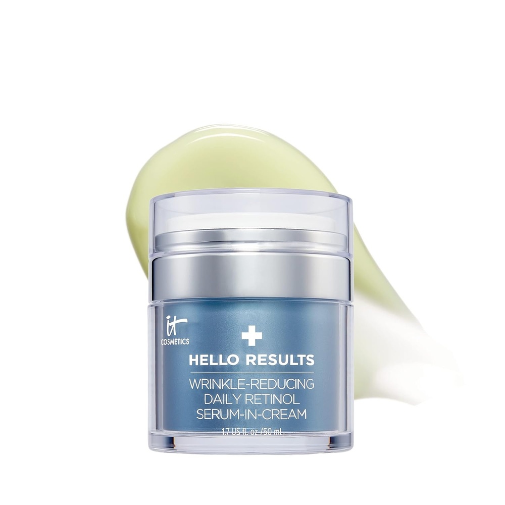image:imageIT Cosmetics Hello Results WrinkleReducing Daily Retinol SeruminCream  Firming amp AntiAging Retinol Face Cream with Niacinamide Vitamin B5 amp Vitamin E17 Ounce Pack of 1