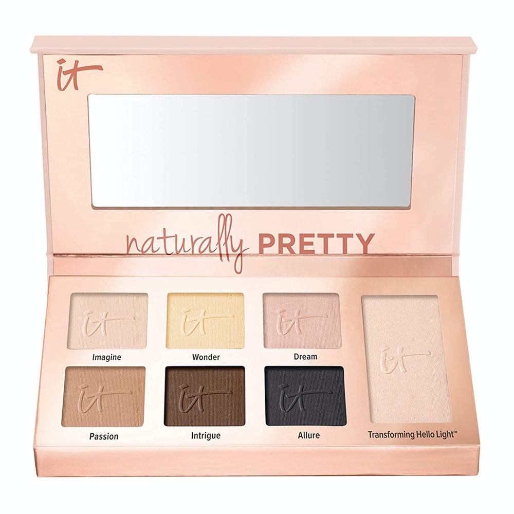 image:imageIT Cosmetics Naturally Pretty Essentials  Luxe Eyeshadow Palette  Travel Size  6 Matte Shades amp 1 Transforming Satin Shade  With AntiAging Hydrolyzed Collagen Silk amp Peptides  0092 oz