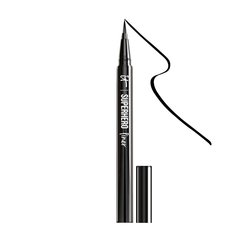 image:imageIT Cosmetics Superhero Liquid Eyeliner Pen Black  24Hour Waterproof Formula Wont Smudge or Fade  With Peptides Collagen Biotin amp Kaolin Clay  003 fl oz