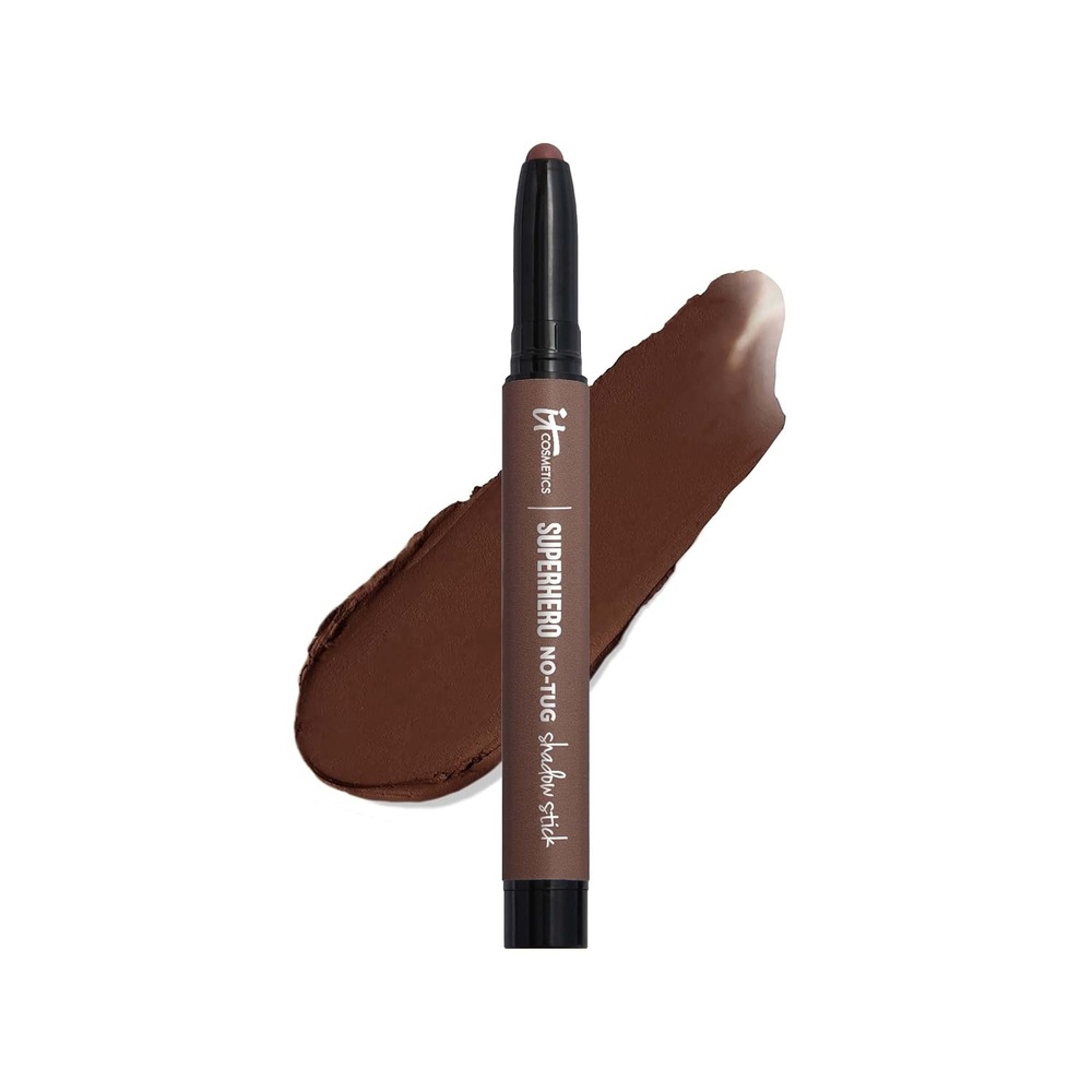 image:imageIT Cosmetics Superhero NoTug Waterproof Eyeshadow Stick  Longwear Blendable Cream with BuiltIn Primer Suitable for Sensitive Eyes 005 ozFearless Umber