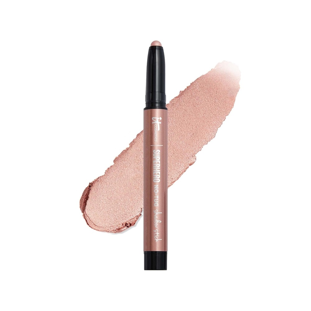 image:imageIT Cosmetics Superhero NoTug Waterproof Eyeshadow Stick  Longwear Blendable Cream with BuiltIn Primer Suitable for Sensitive Eyes 005 ozSilk Armor
