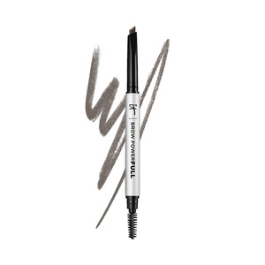 IT Cosmetics Brow Power Eyebrow Pencil – Universal Shades, Long-Lasting, Budge-Proof, Easy to Apply, Mimics Real Hair, Nourishing Biotin, Pressure Responsive Application, Built-in Spoolie Brush(Universal Taupe)