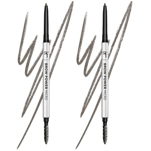 IT Cosmetics Brow Power Micro, Universal Taupe – Universal Eyebrow Pencil – Mimics the Look of Real Hair – Budge-Proof Formula – Built-in Spoolie – 0.017 oz(0.02 Ounce (Pack of 2))