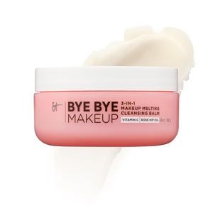 IT Cosmetics Bye Bye Makeup Cleansing Balm – 3-in-1 Makeup Remover, Facial Cleanser & Hydrating Facial Mask – With Vitamin C, Ceramides, Shea Butter & Rosehip Oil – 4 oz