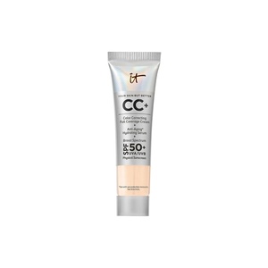 IT Cosmetics CC+ Cream – Natural Full Coverage Foundation With SPF 50+, Color Corrector & Anti-Aging Hydrating Serum, Hyaluronic Acid + Peptides, Lightweight Up To 24H Wear, All Skin Types(03W Fair Warm (very fair warm with golden undertones))