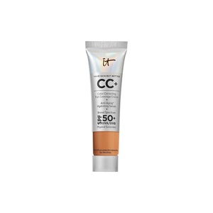 IT Cosmetics CC+ Cream – Natural Full Coverage Foundation With SPF 50+, Color Corrector & Anti-Aging Hydrating Serum, Hyaluronic Acid + Peptides, Lightweight Up To 24H Wear, All Skin Types(19N Tan (deeper tan with neutral undertones))