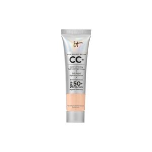 IT Cosmetics CC+ Cream – Natural Full Coverage Foundation With SPF 50+, Color Corrector & Anti-Aging Hydrating Serum, Hyaluronic Acid + Peptides, Lightweight Up To 24H Wear, All Skin Types(08N Light Neutral (light with neutral undertones))