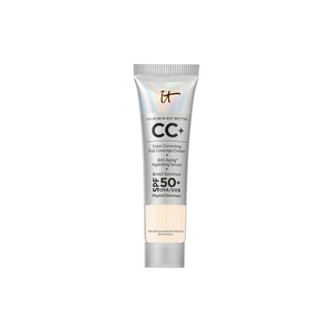 IT Cosmetics CC+ Cream – Natural Full Coverage Foundation With SPF 50+, Color Corrector & Anti-Aging Hydrating Serum, Hyaluronic Acid + Peptides, Lightweight Up To 24H Wear, All Skin Types(02W Fair Ivory (fairest warm with yellow undertones))