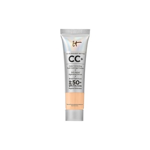 IT Cosmetics CC+ Cream – Natural Full Coverage Foundation With SPF 50+, Color Corrector & Anti-Aging Hydrating Serum, Hyaluronic Acid + Peptides, Lightweight Up To 24H Wear, All Skin Types(11W Light Medium Warm (light with yellow undertones))