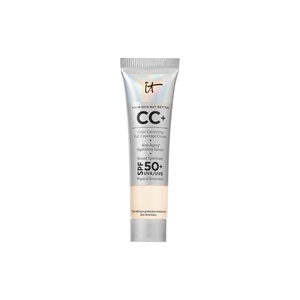 IT Cosmetics CC+ Cream – Natural Full Coverage Foundation With SPF 50+, Color Corrector & Anti-Aging Hydrating Serum, Hyaluronic Acid + Peptides, Lightweight Up To 24H Wear, All Skin Types(05W Fair (fair warm with olive undertones))
