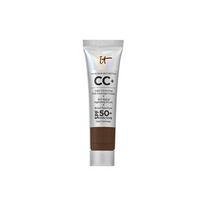 IT Cosmetics CC+ Cream – Natural Full Coverage Foundation With SPF 50+, Color Corrector & Anti-Aging Hydrating Serum, Hyaluronic Acid + Peptides, Lightweight Up To 24H Wear, All Skin Types(30C Deep Cool (deepest cool with red undertones))