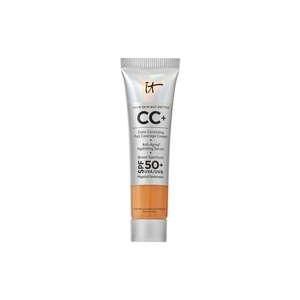 IT Cosmetics CC+ Cream – Natural Full Coverage Foundation With SPF 50+, Color Corrector & Anti-Aging Hydrating Serum, Hyaluronic Acid + Peptides, Lightweight Up To 24H Wear, All Skin Types(20N Tan Rich (deepest tan with neutral red undertones))
