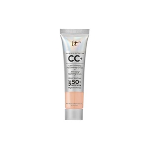 IT Cosmetics CC+ Cream – Natural Full Coverage Foundation With SPF 50+, Color Corrector & Anti-Aging Hydrating Serum, Hyaluronic Acid + Peptides, Lightweight Up To 24H Wear, All Skin Types(09C Light Cool (light with pink undertones))