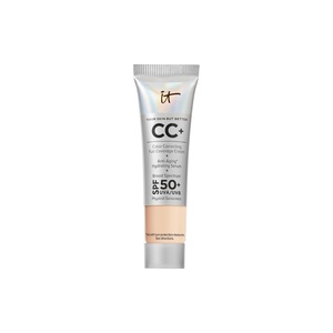 IT Cosmetics CC+ Cream – Natural Full Coverage Foundation With SPF 50+, Color Corrector & Anti-Aging Hydrating Serum, Hyaluronic Acid + Peptides, Lightweight Up To 24H Wear, All Skin Types(07W Light (very light with olive undertones))