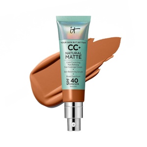 IT Cosmetics CC+ Cream Natural Matte SPF 40 – Mattifying Full Coverage Foundation Color Corrector, 16H Shine Control, Pore Refining, 24H Hydration, Noncomedogenic for Oily & Mature Skin – 1.08 fl oz(22C Rich Cool (rich with red undertones))