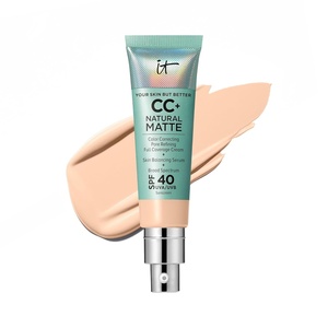IT Cosmetics CC+ Cream Natural Matte SPF 40 – Mattifying Full Coverage Foundation Color Corrector, 16H Shine Control, Pore Refining, 24H Hydration, Noncomedogenic for Oily & Mature Skin – 1.08 fl oz(04C Fair Beige (very fair with pink undertones))