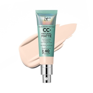 IT Cosmetics CC+ Cream Natural Matte SPF 40 – Mattifying Full Coverage Foundation Color Corrector, 16H Shine Control, Pore Refining, 24H Hydration, Noncomedogenic for Oily & Mature Skin – 1.08 fl oz(01N Fair Porcelain (fair with neutral undertones))
