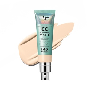 IT Cosmetics CC+ Cream Natural Matte SPF 40 – Mattifying Full Coverage Foundation Color Corrector, 16H Shine Control, Pore Refining, 24H Hydration, Noncomedogenic for Oily & Mature Skin – 1.08 fl oz(03W Fair Warm (very fair warm with golden undertones))