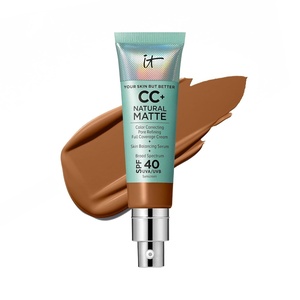 IT Cosmetics CC+ Cream Natural Matte SPF 40 – Mattifying Full Coverage Foundation Color Corrector, 16H Shine Control, Pore Refining, 24H Hydration, Noncomedogenic for Oily & Mature Skin – 1.08 fl oz(24N Neutral Rich (rich with neutral undertones))