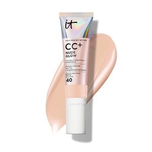 IT Cosmetics CC+ Nude Glow SPF 40 – Medium Coverage Foundation, 2% Niacinamide + Hyaluronic Acid Brightening Glow Serum, Lightweight Up to 24H Hydration, Normal to Dry & Mature Skin – 1.08 fl oz(09 Light Cool (light with cool pink undertone))