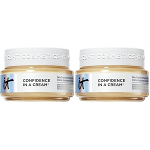 IT Cosmetics Confidence in a Cream – Face Moisturizer, Hydrating & Anti Aging, Visibly Reduces Fine Lines & Wrinkles, 48H Hydration, Repairs Skin Barrier, Squalane, Ceramides, For All Skin Types(2.00 Fl Oz (Pack of 2))