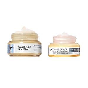 IT Cosmetics Confidence in a Cream & Confidence in an Eye Cream Bundle – Anti Aging Ceramide Face Moisturizer (2 fl oz) – Anti-Aging Peptide Eye Cream (0.5 fl oz)