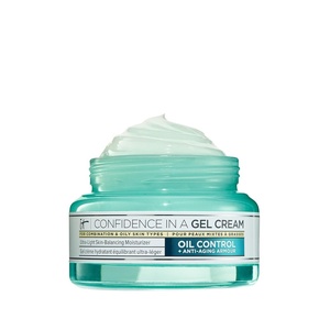 IT Cosmetics Confidence in a Gel Cream Oil Control – Hydrating Oil-Free Face Moisturizer – Reduces Shine & Look of Large Pores – with Niacinamide, Vitamin E & Peptides – Non-Comedogenic – 2.0 oz