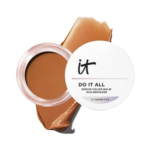 IT Cosmetics Do It All Serum Color Balm Sun Cream Blush & Bronzer, Blendable & Buildable, Lift, Reshape, All-Over Color, 24HR Hydration, Hyaluronic Acid, Peptides & Vitamin E – 0.63 oz(Sun Bronze 200 (light bronze))