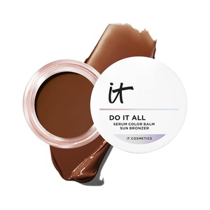 IT Cosmetics Do It All Serum Color Balm Sun Cream Blush & Bronzer, Blendable & Buildable, Lift, Reshape, All-Over Color, 24HR Hydration, Hyaluronic Acid, Peptides & Vitamin E – 0.63 oz(Sun Tan 400 (rich bronze))