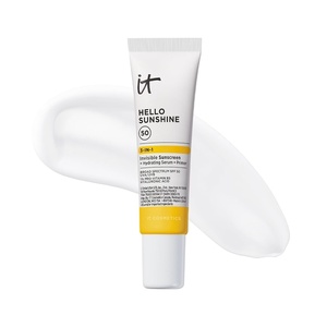 IT Cosmetics Hello Sunshine Invisible Sunscreen for Face SPF 50 – Sunscreen, Hydrating Serum & Makeup Primer – 1% Pro-Vitamin B5 & Hyaluronic Acid – HSA/FSA Eligible – No White Cast(0.5 Fl Oz)