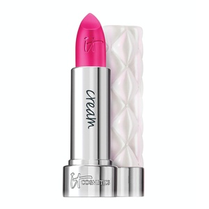 IT Cosmetics Pillow Lips Lipstick, 11:11 – Bright Fuchsia with a Cream Finish – High-Pigment Color & Lip-Plumping Effect – With Collagen, Beeswax & Shea Butter – 0.13 oz