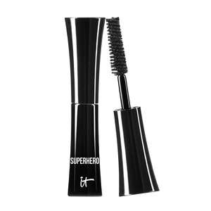 IT Cosmetics Superhero Mascara Black – Volumizing & Lengthening, Buildable Volume, Hydrolyzed Collagen, Biotin, Peptides, Lifting & Curling Formula, Super Black Pigment, Suitable for Sensitive Eyes(Black – Travel)